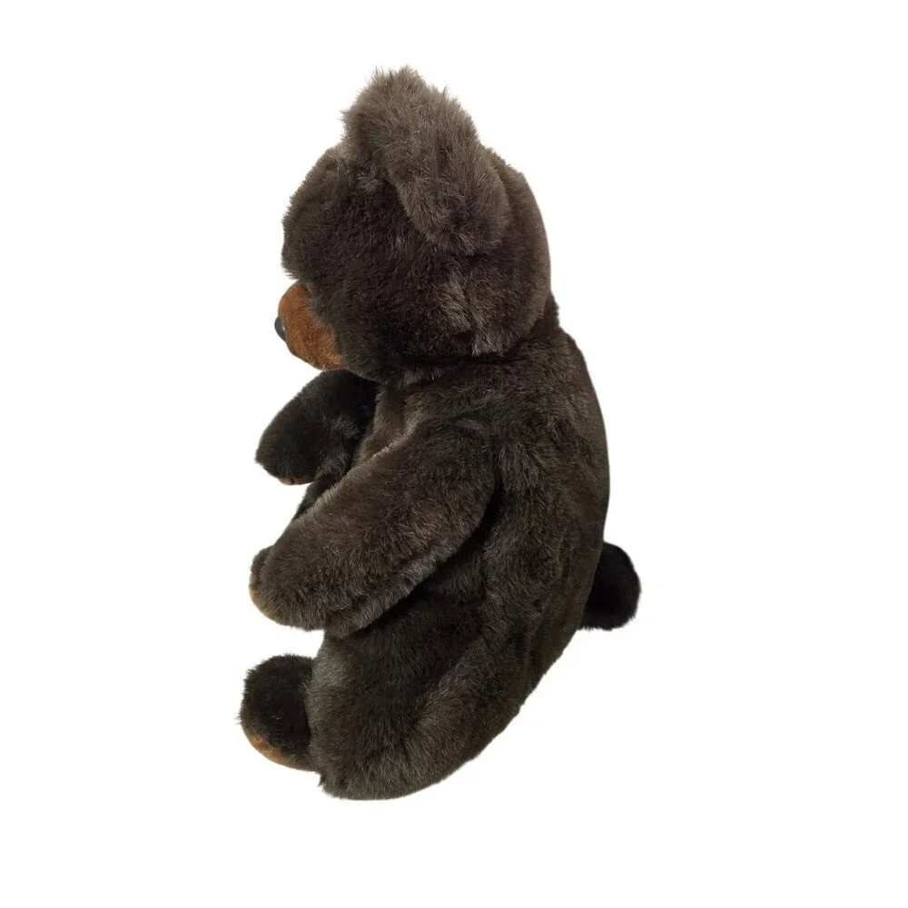 1982 America Wego Brown Teddy Bear 21” Plush Soft Stuffed Animal Plastic Nose